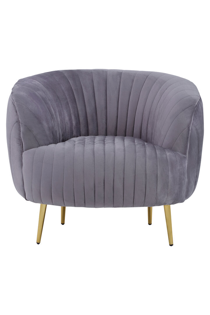 Florence Grey Velvet Chair With Gold Legs