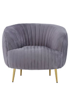 Florence Grey Velvet Chair With Gold Legs
