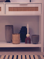 Shaniya White Wood and Rattan Two Drawer Console Table