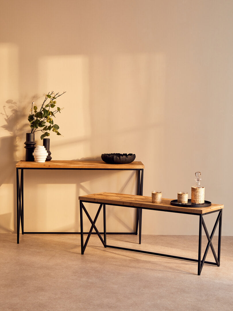 Kendra Parquet Fir Wood Coffee Table