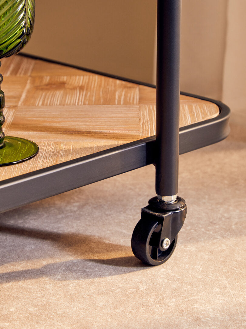 Kendra Parquet Fir Wood Trolley