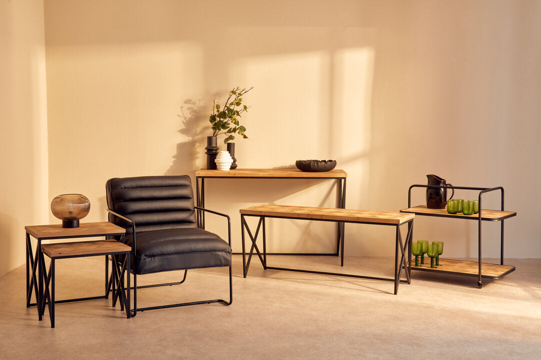 Kendra Parquet Fir Wood Trolley