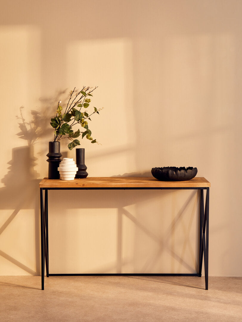 Kendra Parquet Fir Wood Console Table