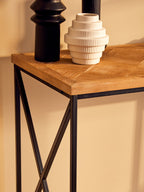 Kendra Parquet Fir Wood Console Table