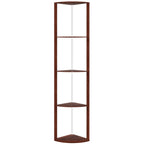 RGB Standing Lamp with Shelves, 4-Tier LED Floor Lamp with Multiple Lighting Modes, Brown