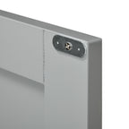kleankin Pedestal Under Sink Cabinet with Double Doors, Modern Bathroom Vanity Storage Unit with Shelves, Light Grey