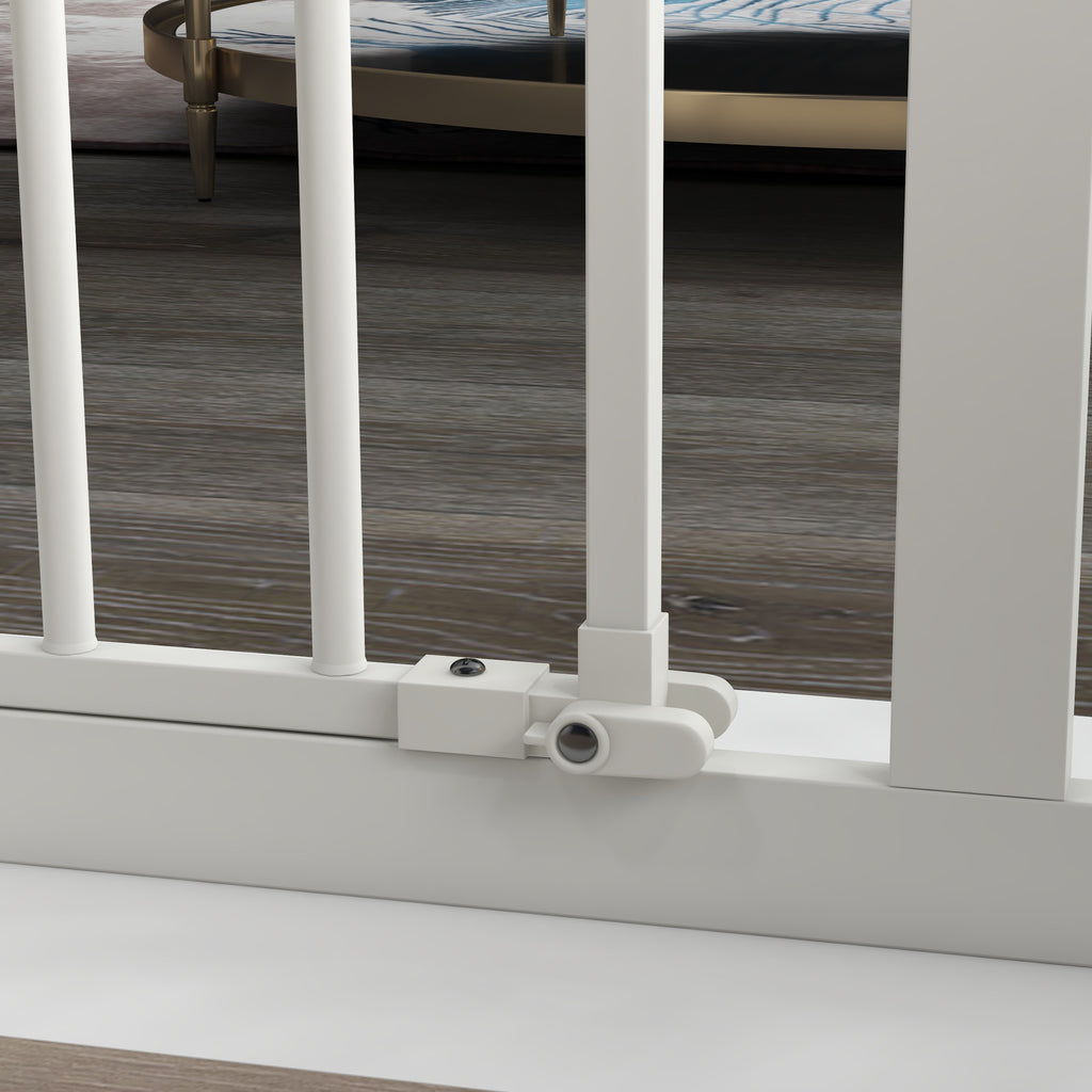 PawHut Adjustable Safety Gate w/ One Extensions, Four Adjustable Screws, White