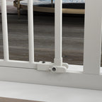 PawHut Adjustable Safety Gate w/ One Extensions, Four Adjustable Screws, White