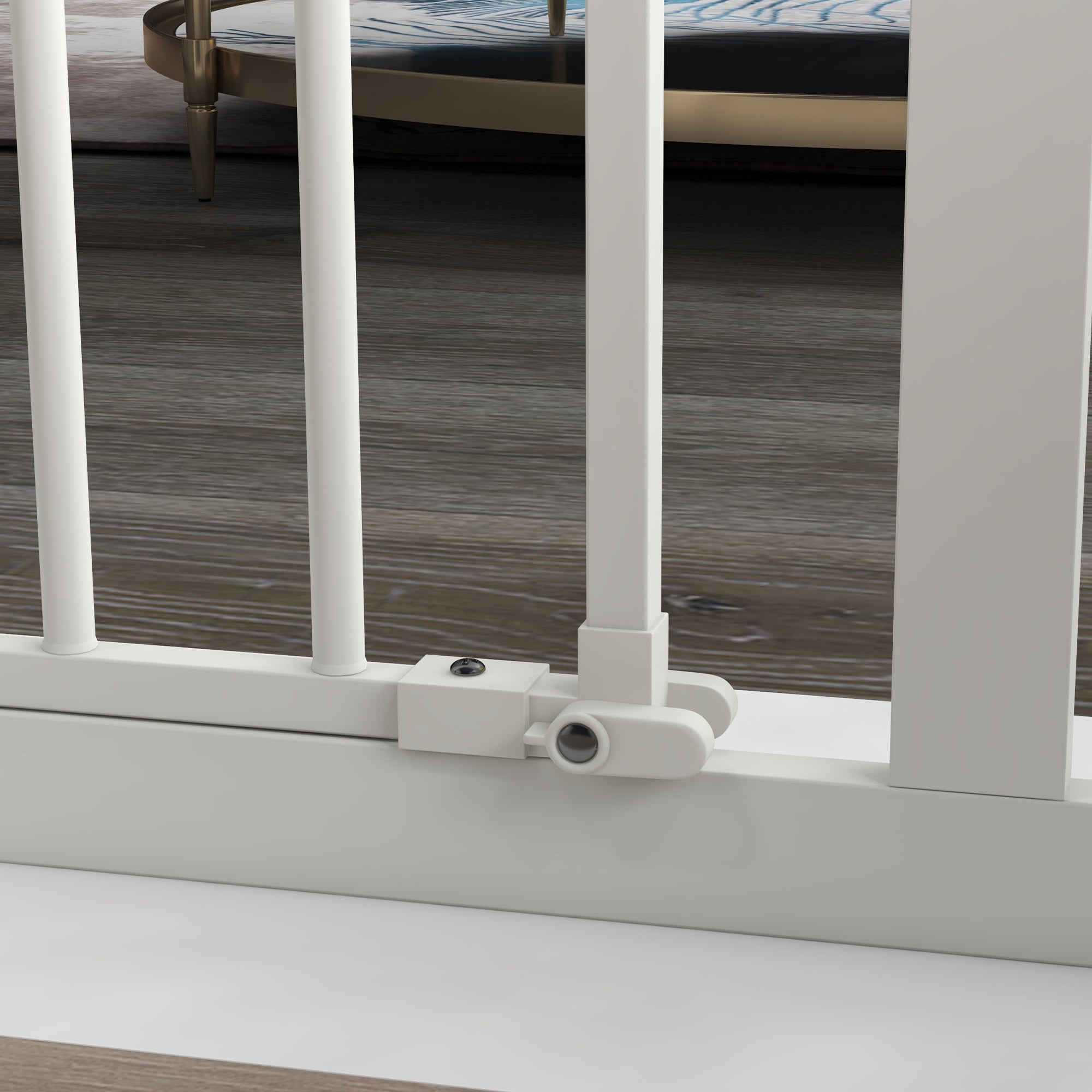 PawHut Adjustable Safety Gate w/ One Extensions, Four Adjustable Screws, White