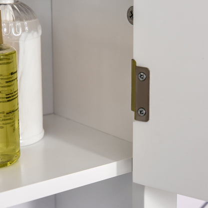 Bathroom Wall Cabinet, Medicine Cabinet, Kitchen Cupboard with 2 Doors and Adjustable Shelf, White