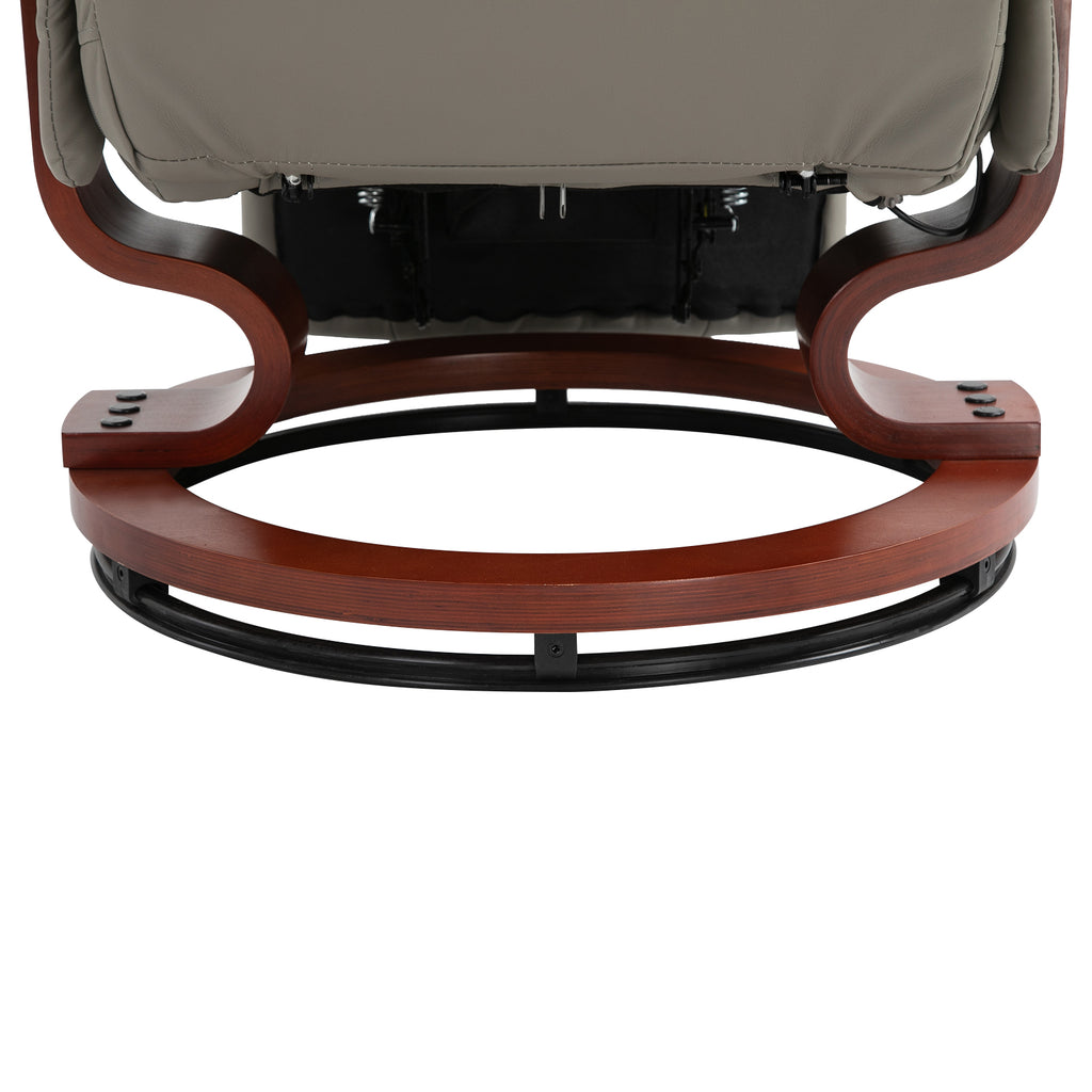 HOMCOM Reclining Swivel Chair, with Footrest - Grey