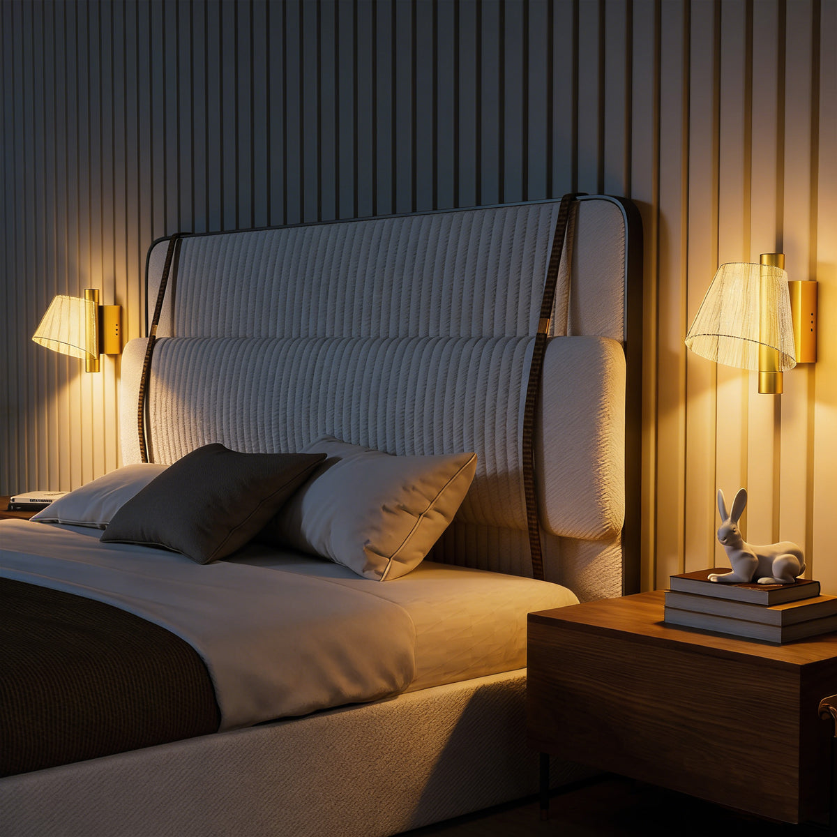 Led Wall Lamp 2 Pack, 5W Modern Indoor Starry Wall Light, Colour Temperature Adjustable 3000K/4000K/6500K, for Bedroom, Living Room, Hallway, Stairs, Gold Tone