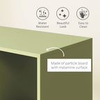 Open Wardrobe on Wheels, Bedroom Wardrobe with Clothes Hanging Rail, 2 Storage Shelves, Mobile Garment Rack for Cloakroom, Hallway, Green