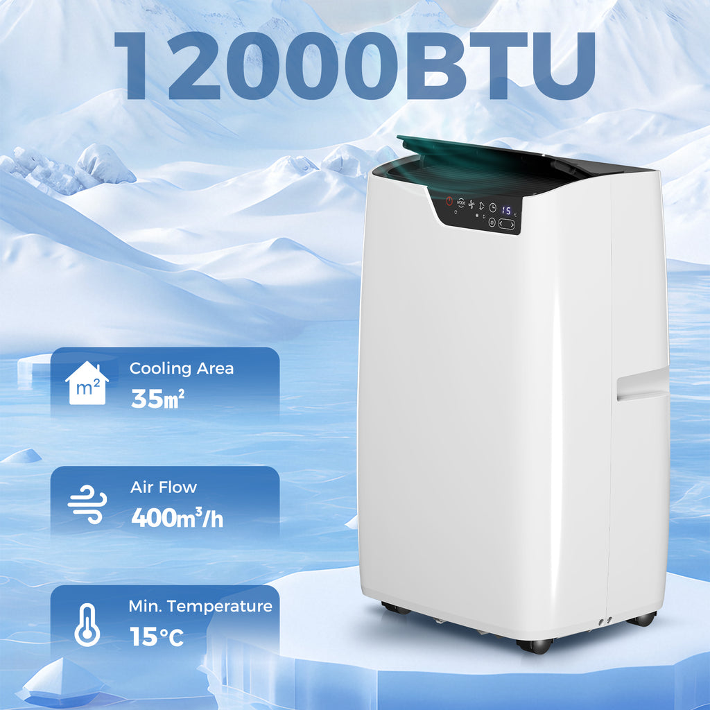 Portable Air Conditioner 12000 BTU, 4-in-1 AC Unit with Cool, Dehumidifier, Fan, Sleep Mode, WiFi Voice Remote Control