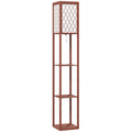 Three-Shelf Standing Lamp - Brown/White