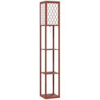 Three-Shelf Standing Lamp - Brown/White