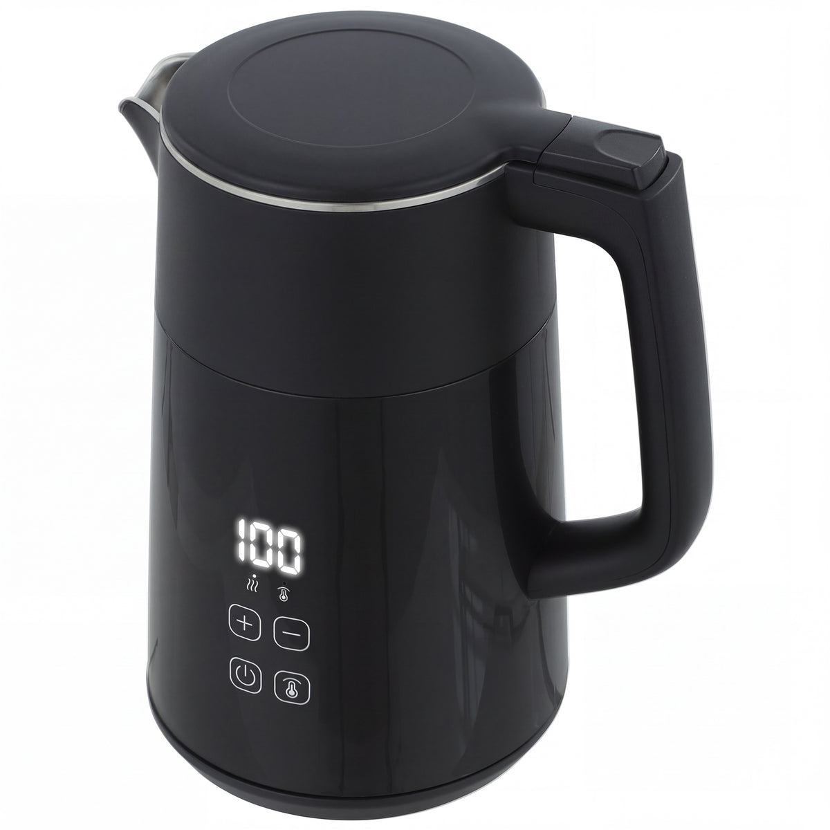 Electric Kettle, 1.7L Fast Boil 3kW Water Kettle with UK Strix Thermostat, LED Display, Keep Warm Function, Black