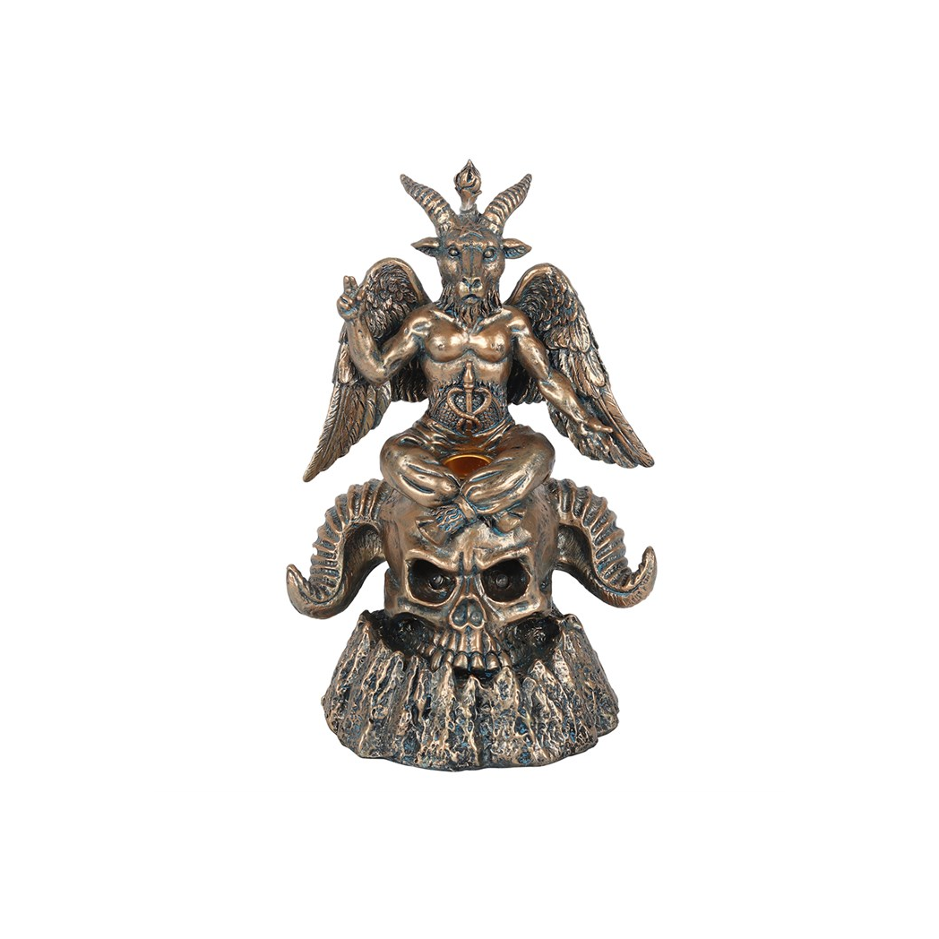 Gold Baphomet LED Backflow Incense Burner