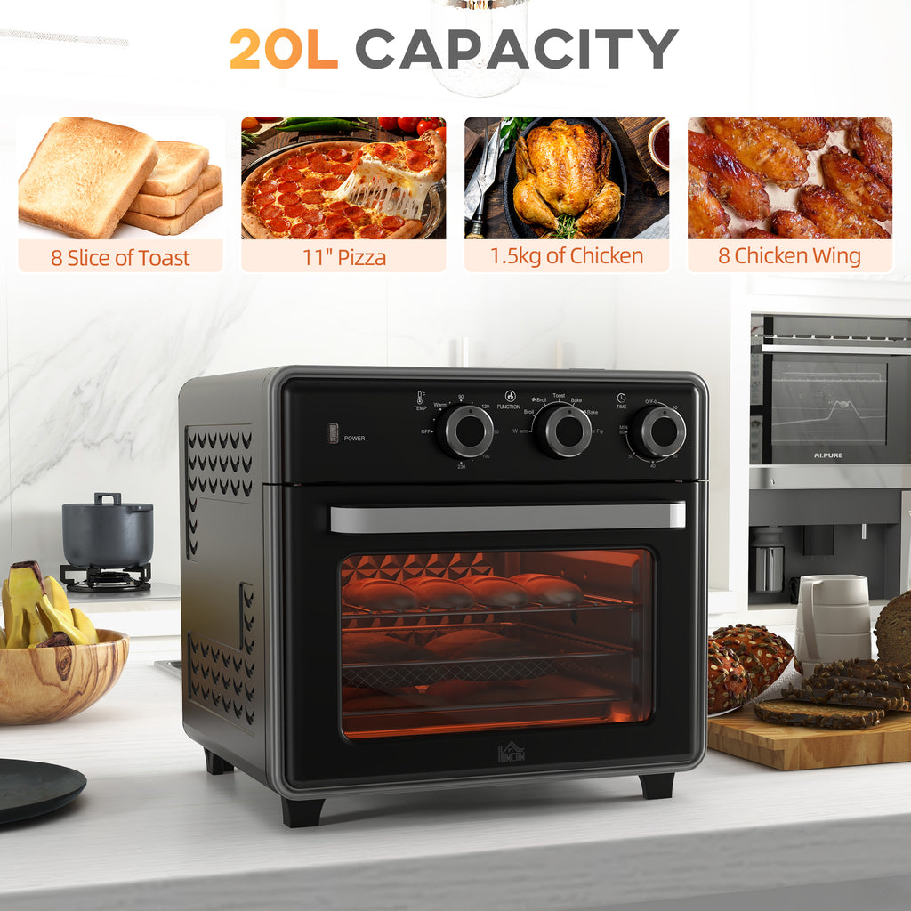 20L 90-230? Mini Convection Oven, with Air Fry Function - Black