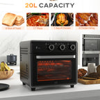 20L 90-230? Mini Convection Oven, with Air Fry Function - Black