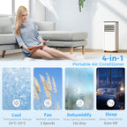 Portable Air Conditioner 7000 BTU, 4-in-1 AC Unit with Cool, Dehumidifier, Fan, Sleep Mode, WiFi Voice Remote Control