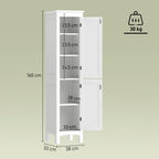 kleankin Tall Bathroom Storage Unit, Slim Bathroom Cabinet with Adjustable Shelves and Double Door, White