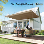 Outsunny Retractable Pergola Cover, 2.55 x 2.5 m Replacement Canopy Fabric for 3 x 3 m Frame, Roof Top Only, Tan