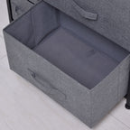 HOMCOM Chest of Drawers with 7 Drawers, Fabric Drawers with Large Storage Space, Drawers Dresser with Metal Frame, Adjustable Feet for Bedroom Living Room, Dark Grey