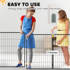 PawHut Two-Piece Dog Pen Expansion Pack for Large Dogs, 100cm Tall Animal Pen with Three Connecting Stakes