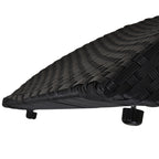 Outsunny Folding Sun Lounger, PE Rattan Garden Lounger Chair with Soft Padded Cushion, Ergonomic Curved Design Sun Bed for Balcony, Garden, Black