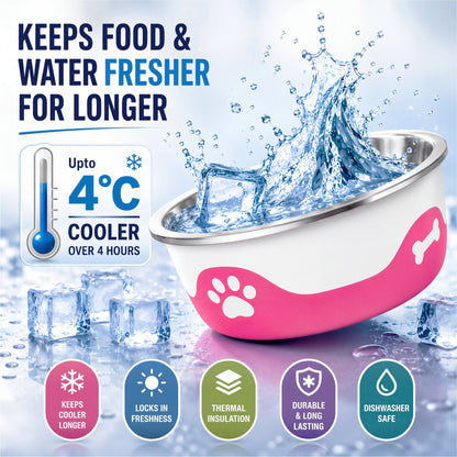 ThermaCool Dog Bowl - Hot Pink