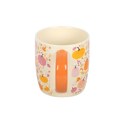 Pink and Orange Pumpkin Print Mug