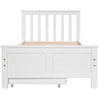 3ft Single Solid White Pine Storage Bed Frame with Under Drawers (White 190x90cm)