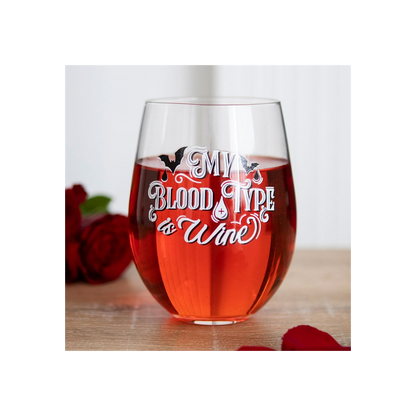 My Blood Type is Wine Stemless Wine Glass