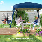Outsunny 3 M x 3 M Base/ 2.5 M x 2.5 M Top Pop Up Gazebo, 2 Person Setup Instant with Carry Bag, Height Adjustable Slant Leg Party Tent Instant Event Shelter for Garden, Patio