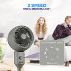 Air Circulator Fan Pedestal Cooling Fan with 3 Speed and Carry Handle, 9 Inch, Grey