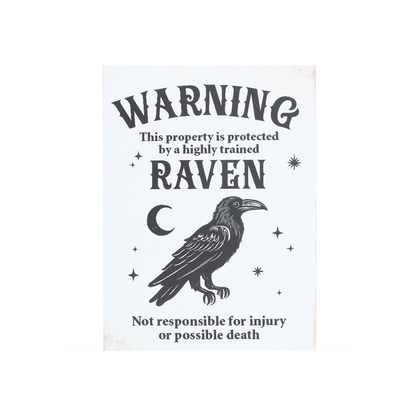 Protected by a Raven Hanging Sign