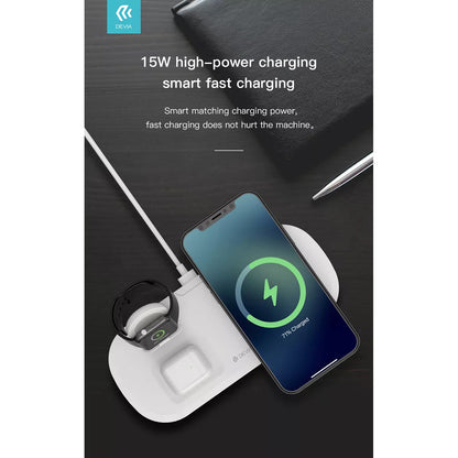 Devia 15W Triple Wireless Magnetic Charging Pad for Apple iPhone, Airpods & Watch