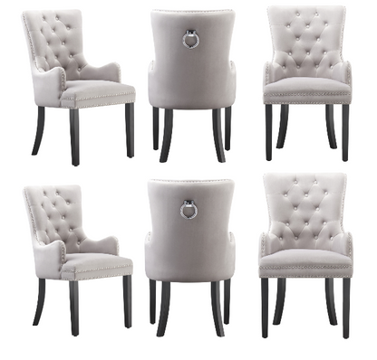 Windsor LUX Knocker Back Velvet Dining Chair w/ Armrests