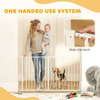 PawHut Extra Wide Dog Safety Gate, with Door Pressure, for Doorways, Hallways, Staircases - White