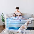Tower Fan for Bedroom Cooling, 30 Inch Electric 70° Oscillating Fan with 3 Speed Settings, Standing Floor Fan for Home Office Indoor, White