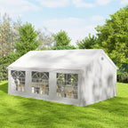 Outsunny 6 x 4 m Party Tent, Heavy Duty Gazebo Canopy with Windows, Outdoor Party Wedding Tent with 4 Removable Sidewalls