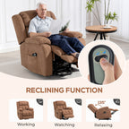 HOMCOM Power Lift Recliner Chair with Vibration Massage, Lift Chair for Elderly with Footrest, Remote, Side Pocket, Brown