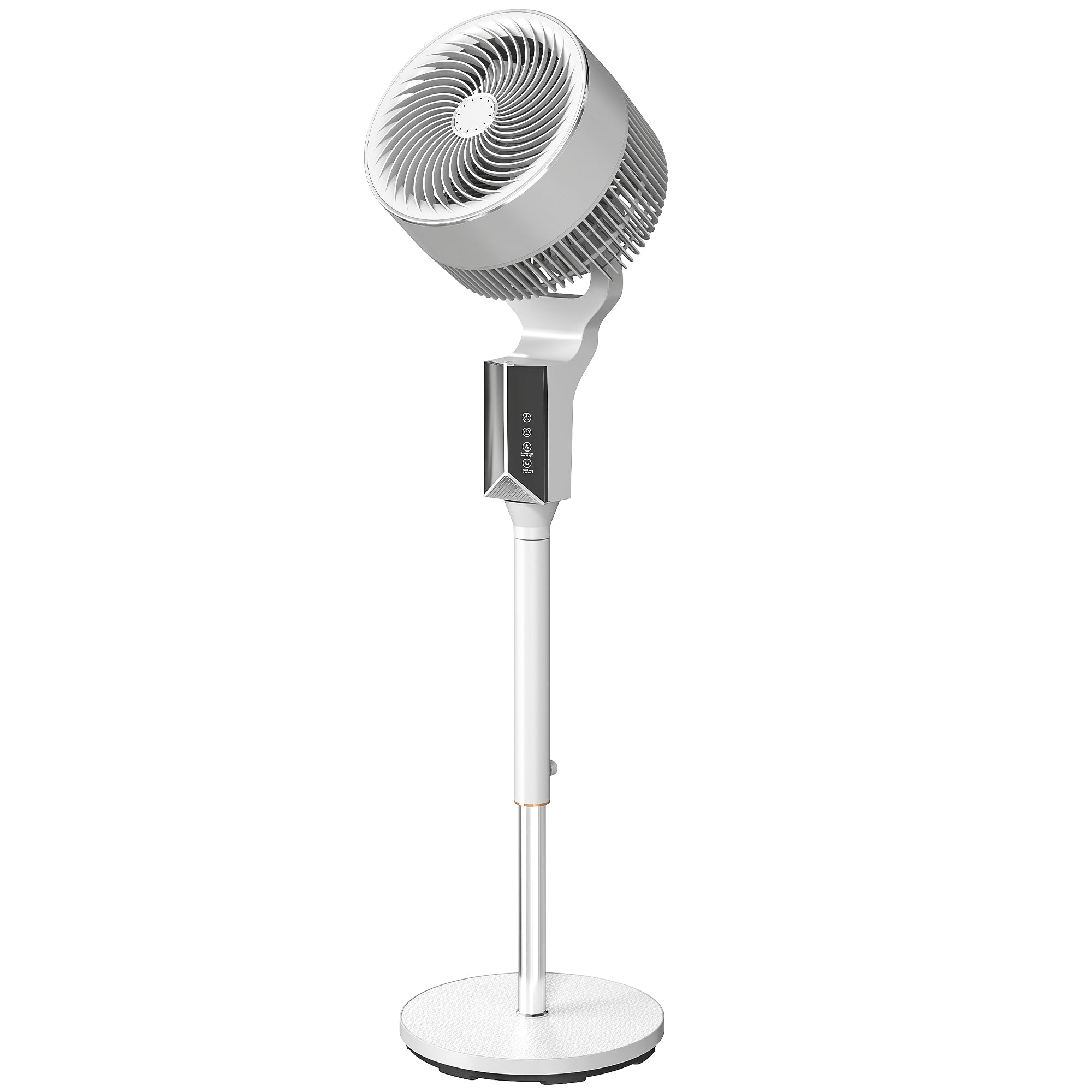 20 dB Silent Standing Fan for Bedroom, 46" Pedestal Fan with Remote, 85° Oscillating, 8 Speeds, White