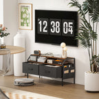 Industrial-Style TV Stand Cabinet - Brown