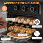 20L 90-230? Mini Convection Oven, with Air Fry Function - Black