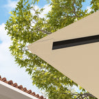 Outsunny 3 x 3(m) Gazebo Canopy Replacement Cover, Garden Gazebo Roof Replacement with Drain Holes, Water Resistant PVC Coating, 370g/?, UPF30+, TOP COVER ONLY, Beige