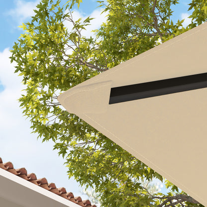 Outsunny 3 x 3(m) Gazebo Canopy Replacement Cover, Garden Gazebo Roof Replacement with Drain Holes, Water Resistant PVC Coating, 370g/?, UPF30+, TOP COVER ONLY, Beige