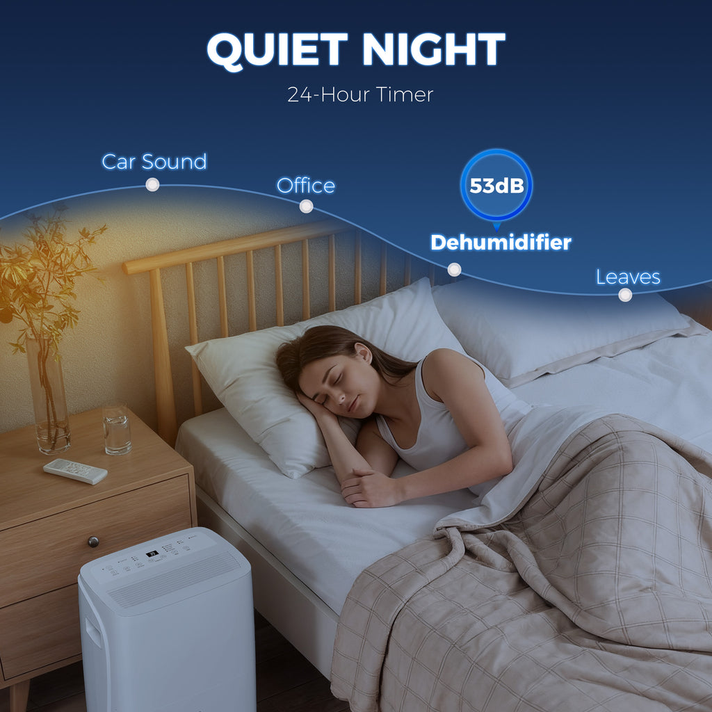 30L/Day Dehumidifier with Auto-Clean Filter, Continuous Drainage, 4L Water Tank, 24H Timer, Digital Humidity Display, Dehumidifier for Home Damp, Bedroom, Condensation, Mould, Laundry Drying