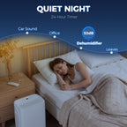 30L/Day Dehumidifier with Auto-Clean Filter, Continuous Drainage, 4L Water Tank, 24H Timer, Digital Humidity Display, Dehumidifier for Home Damp, Bedroom, Condensation, Mould, Laundry Drying
